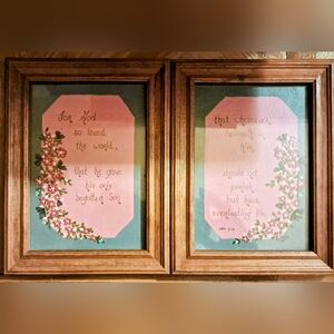 DONATED...WOOD FRAMED WALL ART John 3:16